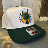 SO FAR :: SO BUENO 5 Panel Mid Profile Baseball Cap - Dark Green/Natural