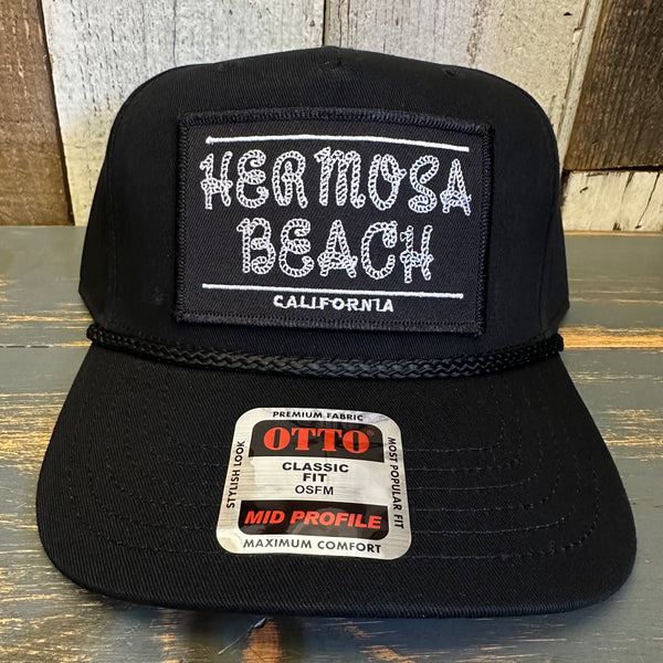 Hermosa Beach ROPER 5 Panel Mid Profile Baseball Cap - Black