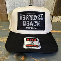 Hermosa Beach ROPER 5 Panel Mid Profile Baseball Cap - Black/Khaki