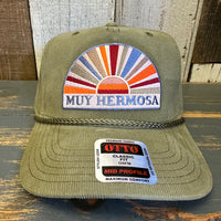 Hermosa Beach MUY HERMOSA Corduroy Baseball Cap - Olive Green