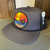 Hermosa Beach OBLIGATORY SUNSET - 5 Panel Nylon Hat -Charcoal