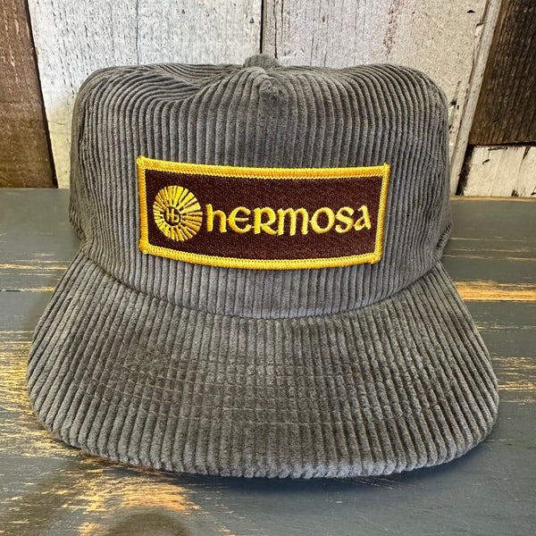 Hermosa Beach AS REAL AS THE STREETS Vintage Corduroy Hat - Olive