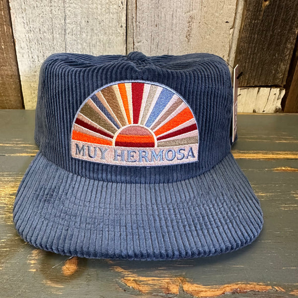 Hermosa Beach MUY HERMOSA Vintage Corduroy Hat - Blue