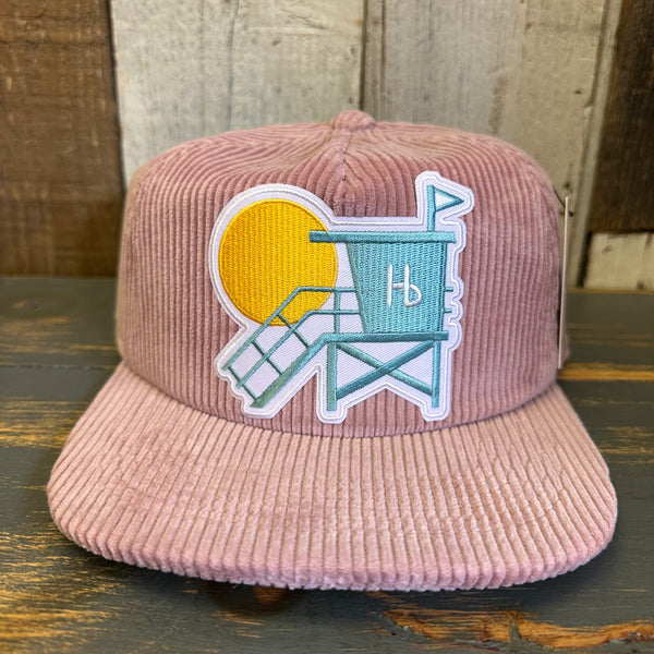 Hermosa Beach LIFEGUARD TOWER Vintage Corduroy Hat - Rose