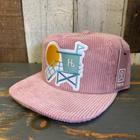 Hermosa Beach LIFEGUARD TOWER Vintage Corduroy Hat - Rose Pink