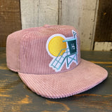 Hermosa Beach LIFEGUARD TOWER Vintage Corduroy Hat - Rose Pink