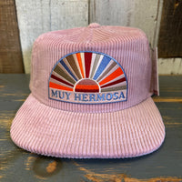 Hermosa Beach MUY HERMOSA Vintage Corduroy Hat - Rose Pink