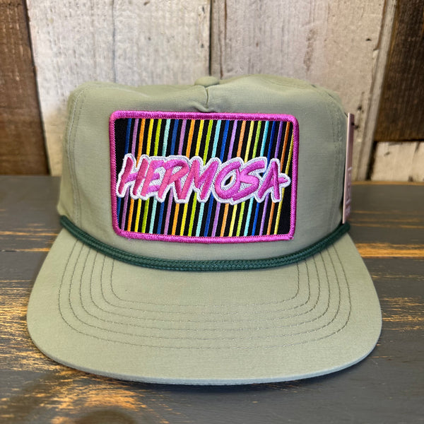 Hermosa Beach HERMOSA'84 Nylon/Cotton Blend Hat - Light Olive Green