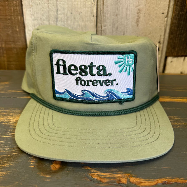 Hermosa Beach FIESTA FOREVER Nylon/Cotton Blend Hat - Light Olive Green