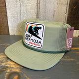 Hermosa Beach SURF HERMOSA :: OPEN DAILY Nylon/Cotton Blend Hat - Light Olive Green