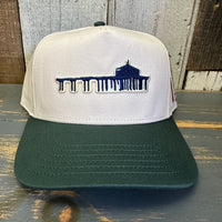 MANHATTAN BEACH PIER & ROUNDHOUSE 5 Panel Mid Profile Cap - Green/Natural