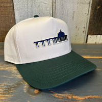 MANHATTAN BEACH PIER & ROUNDHOUSE 5 Panel Mid Profile Cap - Green/Natural