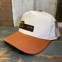 Hermosa Beach PIER AVE 5 Panel Mid Profile Cap - Rust Brown/Natural