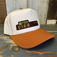 Hermosa Beach PIER AVE 5 Panel Mid Profile Cap - Rust Brown/Natural