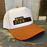 Hermosa Beach PIER AVE 5 Panel Mid Profile Cap - Rust Brown/Natural