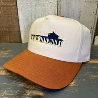 MANHATTAN BEACH PIER & ROUNDHOUSE 5 Panel Mid Profile Cap - Rust Brown/Natural