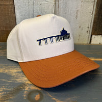 MANHATTAN BEACH PIER & ROUNDHOUSE 5 Panel Mid Profile Cap - Rust Brown/Natural