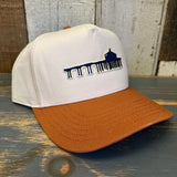 MANHATTAN BEACH PIER & ROUNDHOUSE 5 Panel Mid Profile Cap - Rust Brown/Natural