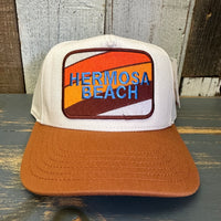 Hermosa Beach GOLF CARTS & YOGA PANTS 5 Panel Mid Profile Cap - Rust Brown/Natural