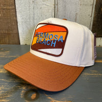 Hermosa Beach GOLF CARTS & YOGA PANTS 5 Panel Mid Profile Cap - Rust Brown/Natural