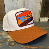 Hermosa Beach GOLF CARTS & YOGA PANTS 5 Panel Mid Profile Cap - Rust Brown/Natural