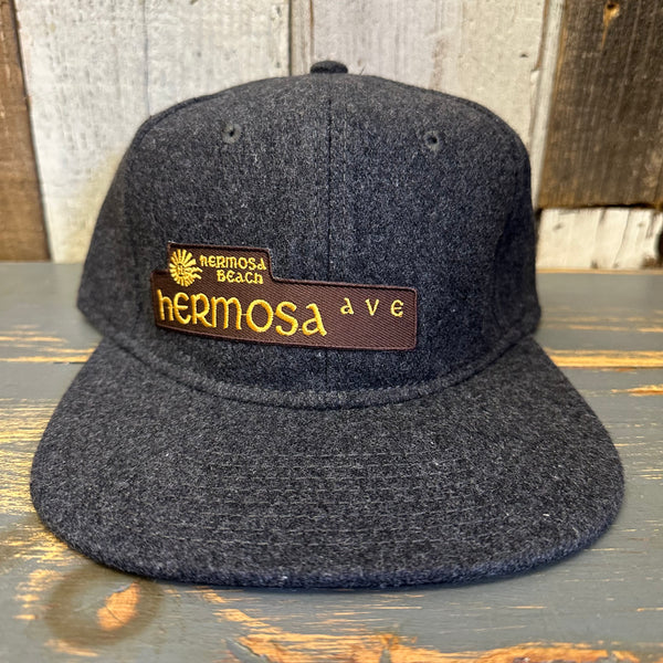 Hermosa Beach HERMOSA AVE Mid Profile Strapback Hat - Heather Black