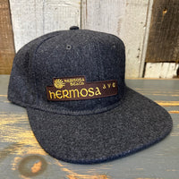 Hermosa Beach HERMOSA AVE Mid Profile Strapback Hat - Heather Black