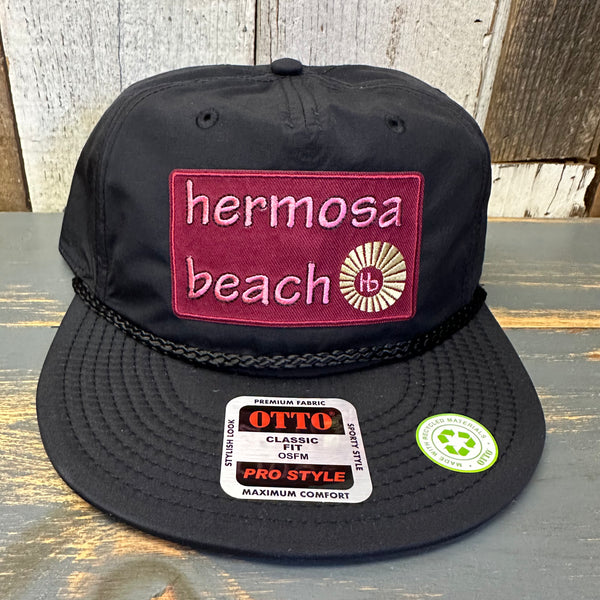 Hermosa Beach WELCOME SIGN 100% Recycled Pro Style Baseball Cap - Black ♻️