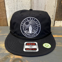 SOUTH BAY SURF (Navy Patch) 100% Recycled Pro Style Baseball Cap - Black ♻️