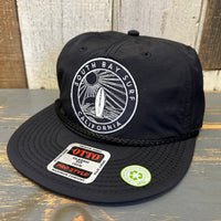 SOUTH BAY SURF (Navy Patch) 100% Recycled Pro Style Baseball Cap - Black ♻️