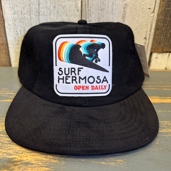 Hermosa Beach SURF HERMOSA ::: OPEN DAILY 6 Panel Micro Cord - Black