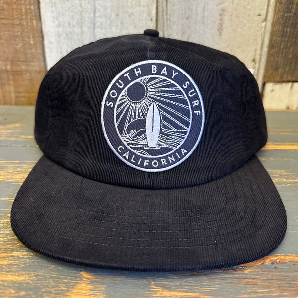 SOUTH BAY SURF (Navy Patch) 6 Panel Micro Cord - Black