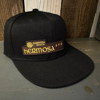 Hermosa Beach HERMOSA AVE Trucker Hat - Black (Flat Brim)