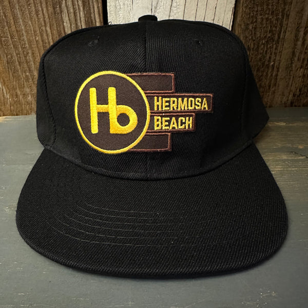 Hermosa Beach THE NEW STYLE Trucker Hat - Black (Flat Brim)