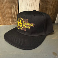 Hermosa Beach THE NEW STYLE Trucker Hat - Black (Flat Brim)