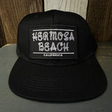 Hermosa Beach ROPER Trucker Hat - Black (Flat Brim)