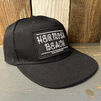 Hermosa Beach ROPER Trucker Hat - Black (Flat Brim)