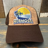 Hermosa Beach FIESTA Premium Cork Low Profile Mesh Back Trucker Hat - (Brown/Cork)