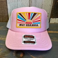 Hermosa Beach MUY HERMOSA Trucker Hat - Soft Pink/White