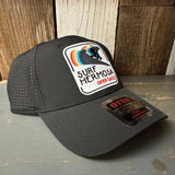 Hermosa Beach SURF HERMOSA :: OPEN DAILY - 6 Panel Low Profile Baseball Cap - Black