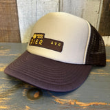 Hermosa Beach PIER AVE Foam Trucker Cap Hat - Brown/Khaki