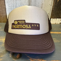 Hermosa Beach HERMOSA AVE Foam Trucker Cap Hat - Brown/Khaki