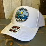 Hermosa Beach SHOREFRONT High Crown Trucker Hat - White