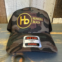 Hermosa Beach THE NEW STYLE 6 Panel Low Profile Trucker Hat - Camo/Black