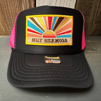 Hermosa Beach MUY HERMOSA Trucker Hat -Black/Neon Pink/Black