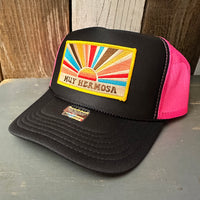 Hermosa Beach MUY HERMOSA Trucker Hat -Black/Neon Pink/Black