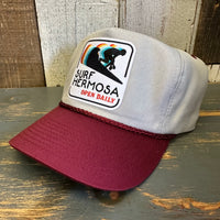 Hermosa Beach SURF HERMOSA :: OPEN DAILY 5-Panel Polyester Golf - Grey/Maroon
