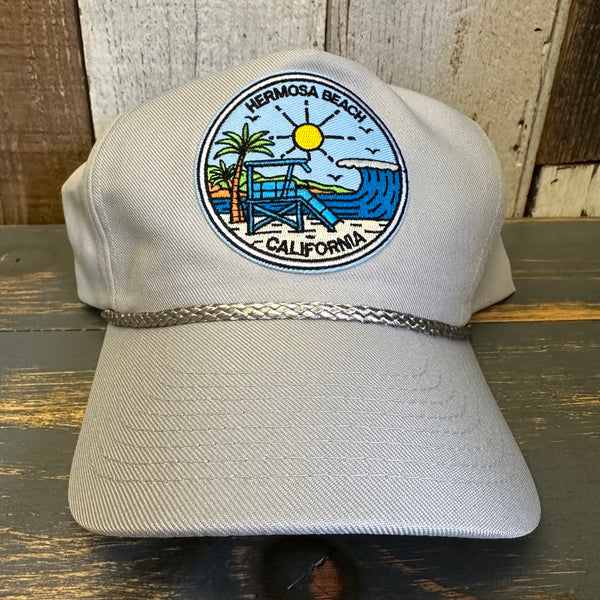 Hermosa Beach SHOREFRONT 5-Panel Polyester Golf Cap - Grey/Grey Braid