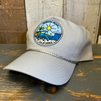 Hermosa Beach SHOREFRONT 5-Panel Polyester Golf Cap - Grey/Grey Braid