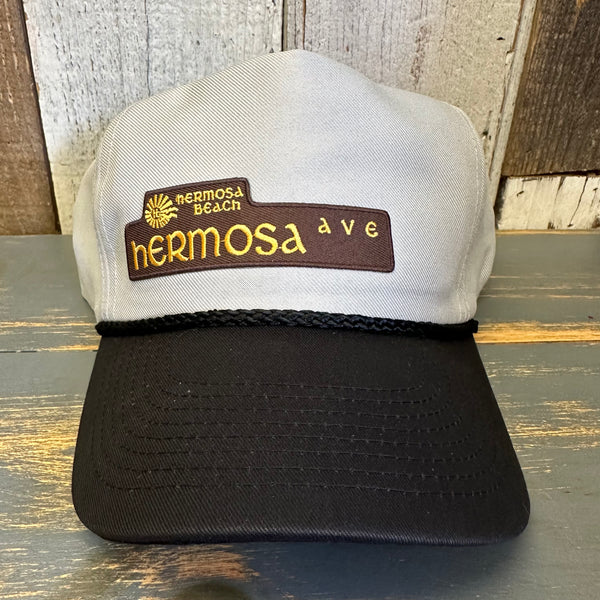 Hermosa Beach HERMOSA AVE 5-Panel Polyester Golf, 2-Tone - Grey/Black Braid